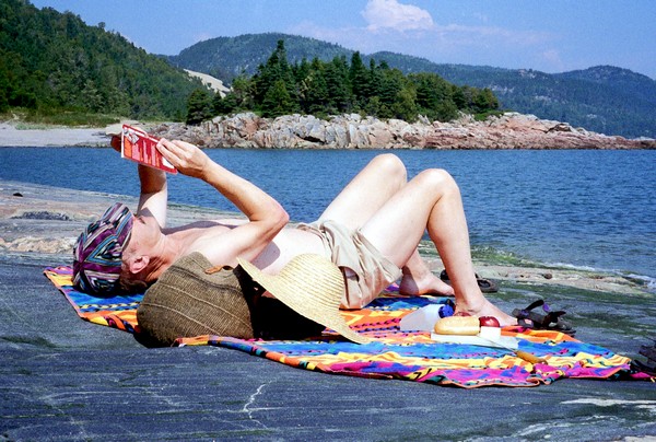 Ford Smith relaxing with a book