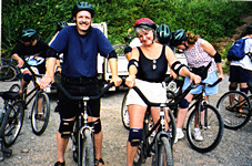 Mara and Ford prepare to bike