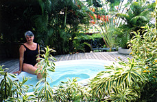 Mara at one of the jacuzzis