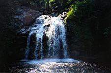 Enjoying the waterfall